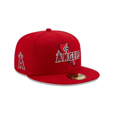 Red Los Angeles Angels Hat - New Era MLB Local 59FIFTY Fitted Caps USA5408173